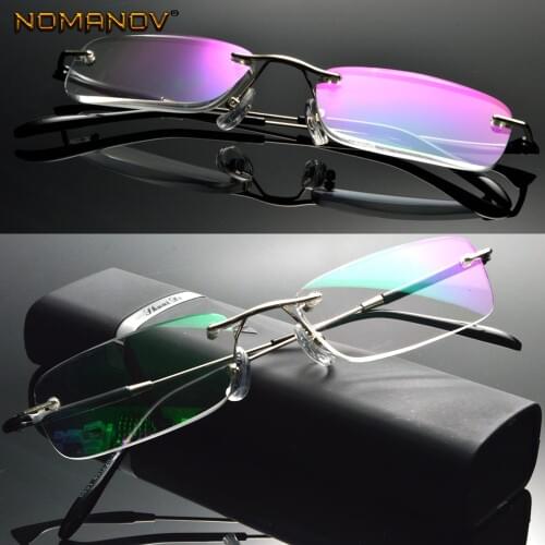 Anti Ray Coated Lens Business Elite Rimless Frameless Ultra-light Portable Reading Glasses + Box +0.75 +1 +1.5 +1.75 2 To 4