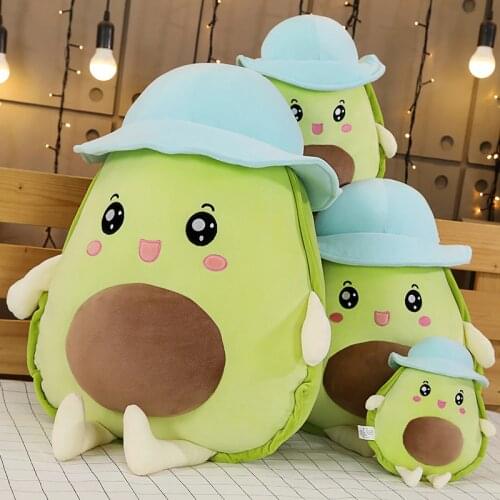 Cute 3D Soft toy avocado Stuffed Plush Filled Doll Cushion Cartoon Fruit Pillow Sofa Cushion Child Christmas Gift Girl Baby Girl