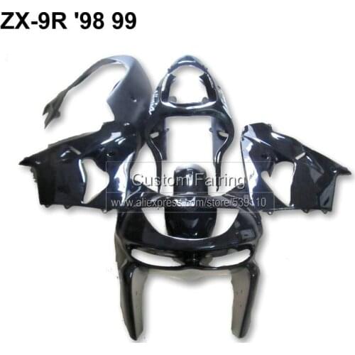 Motorcycle fairings for Kawasaki ZX9R zx-9r 1998 - 1999 Ninja 99 98 glossy black fairing kit CV22