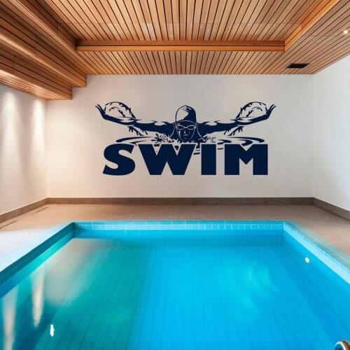 Swim Sport Wall Decal Breaststroke Swimming Technique Swimmer Wall Sticker Vinyl Swimming Pool Decoration Mural Wall Poster 4684