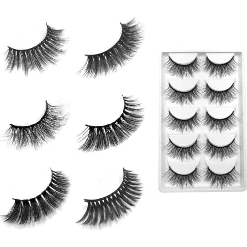 New 5 pairs Mink False Eyelashes Thick Crisscross Messy natural Long Fake Eyelashes Stage Makeup Mink Eye Lashes maquiagem