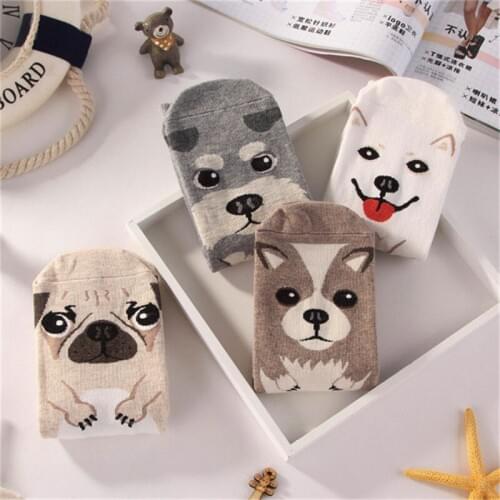 New Design women lovely dogs Socks cute cartoon sox South Korean style Fashion Cotton Printing Tube Socks floor meias Socks