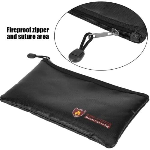 Fireproof Document Bag Fire Resistant Waterproof Envelope Pouch for Passport Money Files PUO88