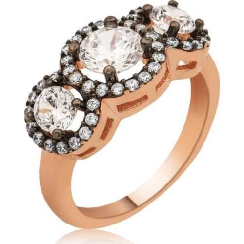 Original silver , Diamond Montur Three Stones Tria ,Ring, Good Quality and Affordable Three and Five stones, rings Types