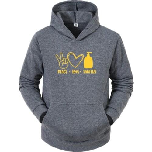 2020 Peace Love Sanitize Shirt Funny Quarantine Hooded Sweatshirt Unsex Social Distancing Shirts Wash Your Hands Stay Home Hoody