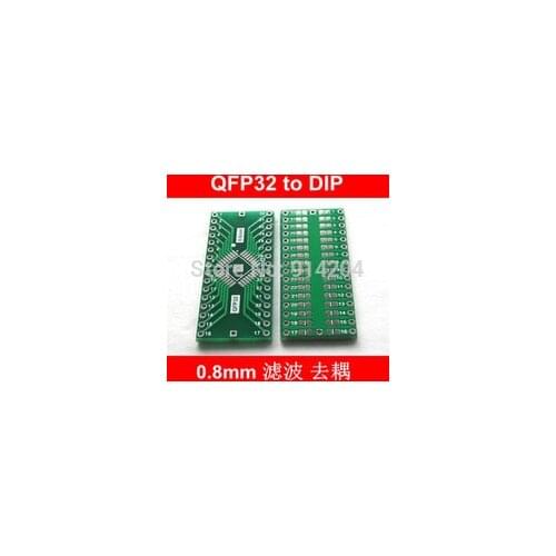 QFP32 turn DIP32 QFP32 to DIP32 With Grounding Plate TQFP LQFP 0.8MM Pitch IC adapter Socket Adapter plate PCB