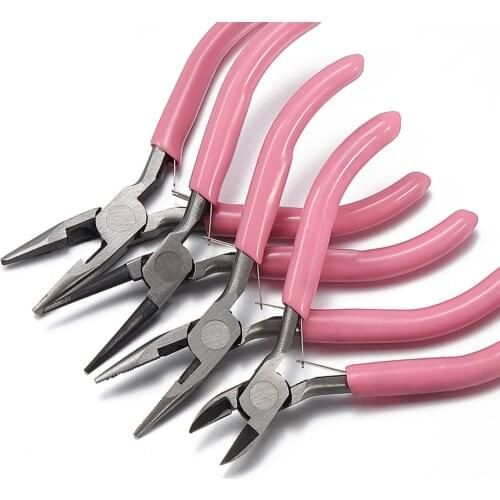 Pink Color Splicing and Fixing Jewelry Pliers Tools & Equipment Kit for DIY Jewelery Making Tools Handmde Craft Design Accessory