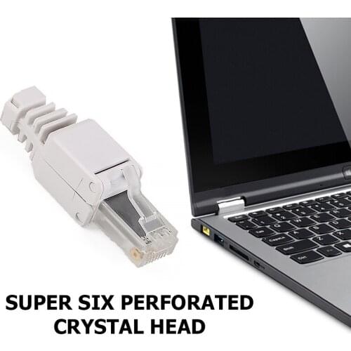 Network Connectors Tool-Free RJ45 CAT6 LAN UTP Cable Plug Without Tools Cat5 Cat7 Installation Cable Patch Cable CNIM Hot