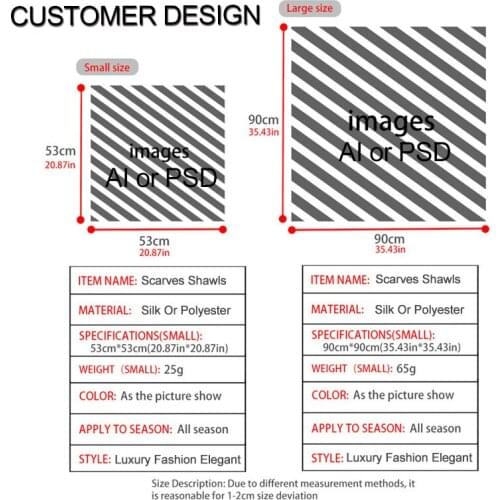 Custom Design Silk Scarf For Women Large Shawls Wraps Hijab Scarfs Female Custom Images or Logos Scarves For Ladies DropShipping