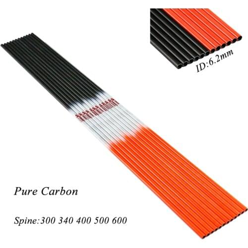 100% Pure Carbon Arrows Shafts Linkboy Archery ID6.2mm Spine 300 340 400 500 600 Traditional Bow and Arrow Slingshot