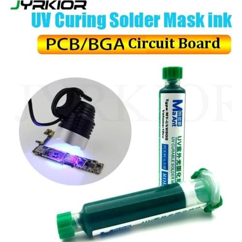 Jyrkior Solder Mask Repairing 10cc UV Paste For Green PCB Soldering Syringe