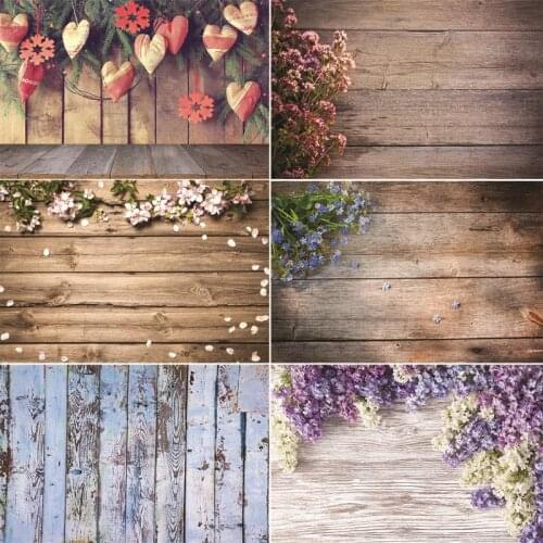 Vinyl Custom Photography Backdrops Prop Flowers and planks Photography Background 200509G-01