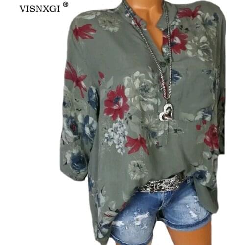 Блузки с принтом VISNXGI China At AliExpress