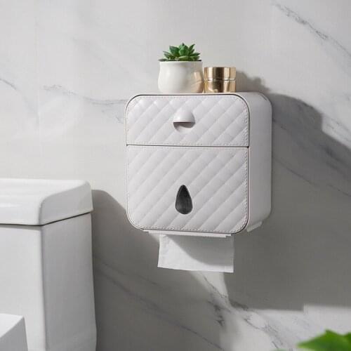 Toilet Roll Holder Waterproof Paper Storage Box Towel Holder Wall Mounted Wc Roll Paper Stand Case Tube Bathroom Accessories
