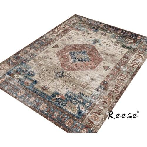 Reese Bohemian Pattern Quality Printed Area Rug Vintage Carpets For Living Room Bedroom Hotel Unfading No Ball Anti Slip Bottom