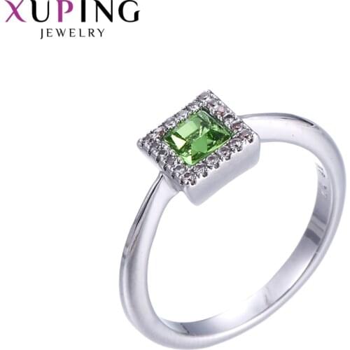Xuping Jewelry Trendy Women Square Crystal Ring for Elegant Temperament Gifts 15292