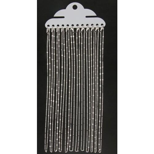 12Pcs/Pack 43cm Rhodium Gold Collor Lobster Clasp chain For DIY Necklace Jewelry Making Bulk Findings Accessories Wholesale