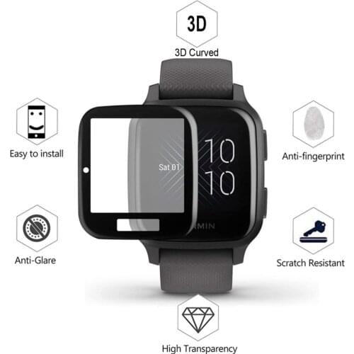 2PCS 3D FULL Coverage Screen Protector Film Venu Sq Venusq Smart Watch Coverage Screen Protector Anti-scratch Film for Garmin