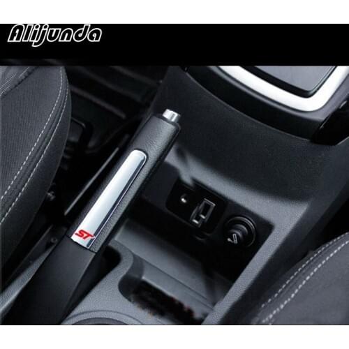 2013 2014 2015 New Sale Words ABS Chrome Trim Handbrake Paillette Decoration Stickers Case for Ford Fiesta Ecosport Accessories