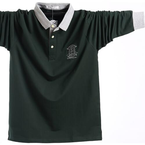 2021 New Men Polo Shirt Mens Business Work Casual Cotton Male Top Tees Autumn Long Sleeve Polo Shirts Plus Size 5XL 6XL;GA480