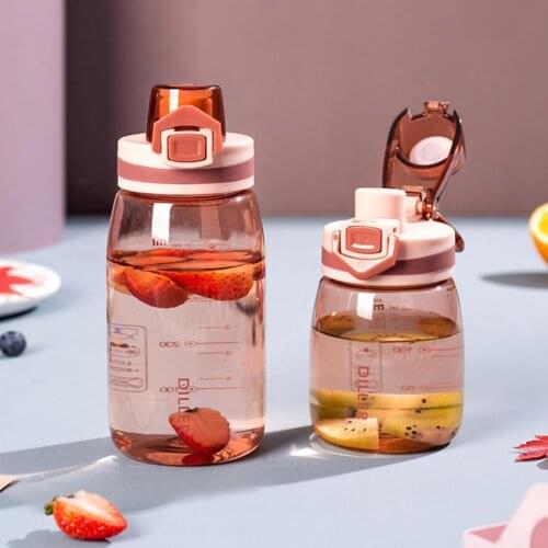 350ml/550ml DILLER Polycarbonate Space Cup Good Sealing Flip Lid Leakproof Sport Water Cup With Scale for Outdoor