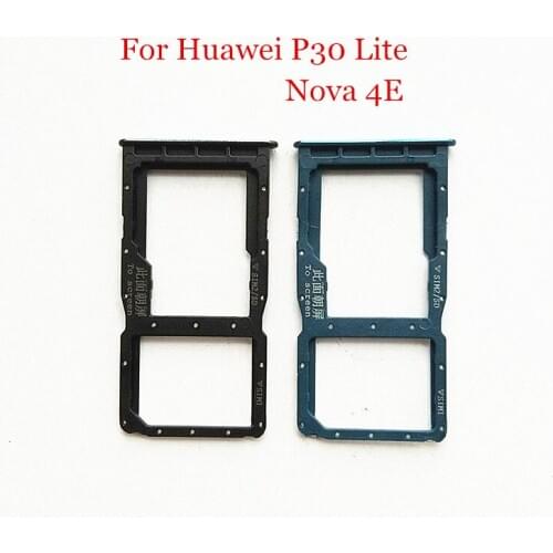 SIM Card Tray Slot Holder Adapter for Huawei P30 Lite / Nova 4E Nova4E Phone Spare Parts