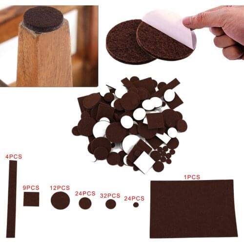 Artudatech 106Pcs Furniture Pads Chair Leg Floor Protectors Felt Pads Hardwood Floors Brown