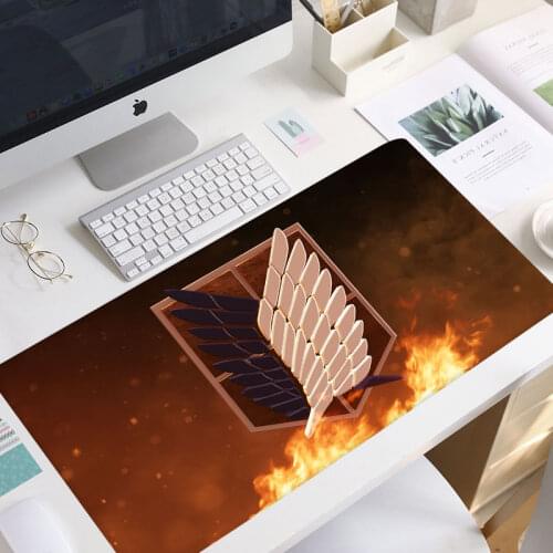 Anime Attack on Titan Large Lock Edge Mouse Pad Computer Mousepad XXL Gaming Padmouse Gamer Laptop Keyboard manga mouse pad mat
