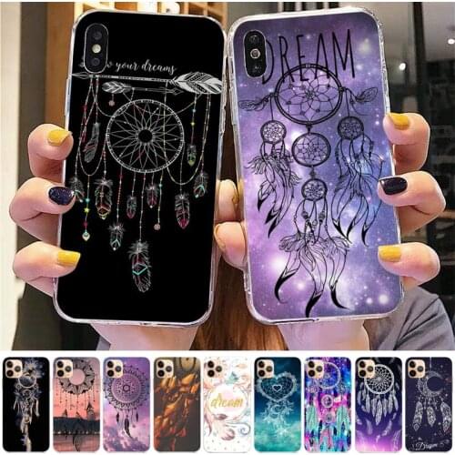 FHNBLJ Feather Dreamcatcher Phone Case for iPhone 8 7 6 6S Plus X 5S SE 2020 XR 11 12 pro XS MAX