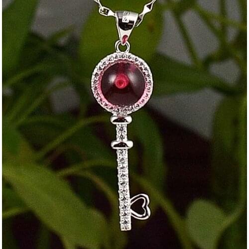 Guarantee Plain 925 Sterling Silver, CZ, cubic , Key pendant 38mm, 2.5g, PE36411