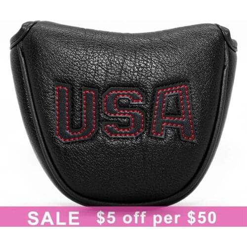Golf Putter Headcover Golf Mallet Putter Headcovers Newest USA Design Golf Club Head Cover Leather Putter Cover with Magnetic