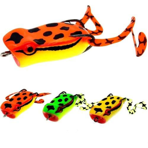 14g Artificial Bait Weedless Floating Soft Frog Fishing Lure Popper Leurre de peche