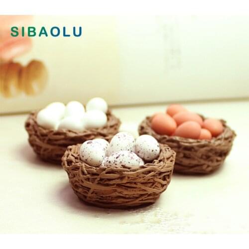 Artificial Bird Egg Nest Model Miniature figurine simulation Landscape wedding decoration fairy garden statue Home Gift garden