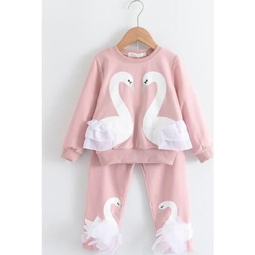 Girls Sets 3-7Y New Fashion Long Sleeved Tracksuits Autumn Cartoon Pattern Clothing Clothes 2Pcs Lovely Cool Outfits