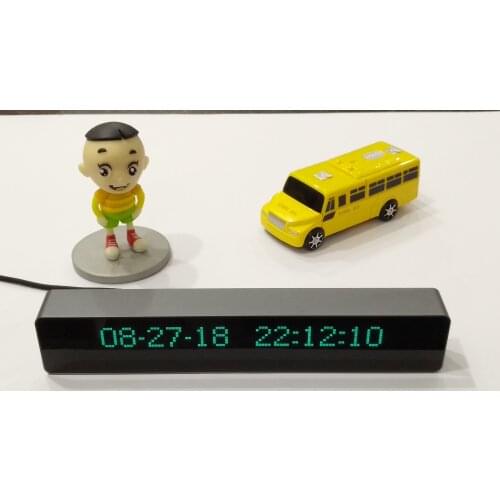 VFD Precise Digital Clock Music Level Lamp with Remote Control with Integrated Aluminum Shell VFD Large Dot Matrix Screen