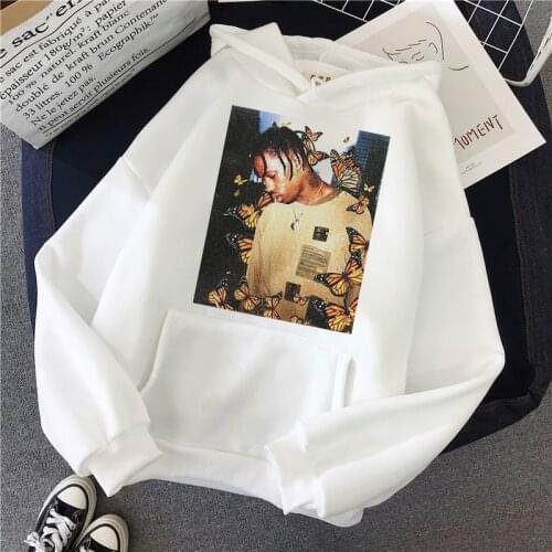 2019 Travis Scott Butterfly Hoodies Winter Women Face Material Top Casual Cotton Sweatshirt WomenS Sudadera Mujer 2019