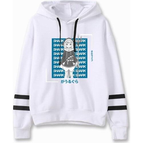 Anime Gawr Gura Harajuku Hip Hop Mens Casual Hoodies Long Sleeve Sweatshirt Coat Tracksuits Women Hoody Clothes Kawaii Y2K Tops