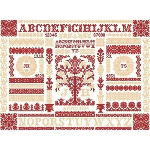 Customized Embroidery Tree of Small Letters Counted Cross Stitch Kits UK with 100% Cotton Floss & Free Shipping for Wall Decor