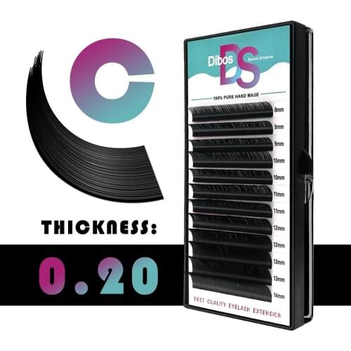 Dibos 020 C Curl 3D Russia Volume Korea Silk Individual Lash Eyelash Extension Handmade Natural Long Individual Mink Lashes
