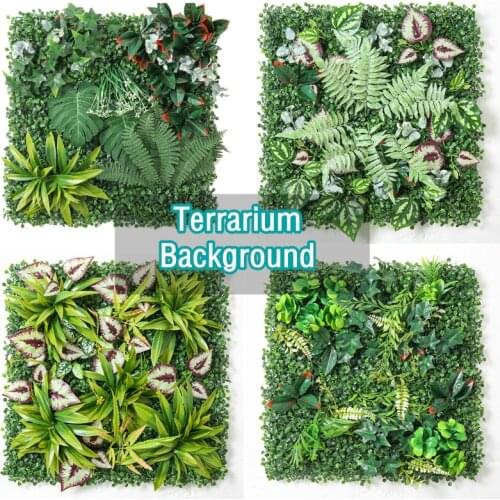 50*50cm Simulation Moss Grass Wall Panel Terrarium Hedge Grass Background Artificial Greenery Fence Panels for Micro Landscape