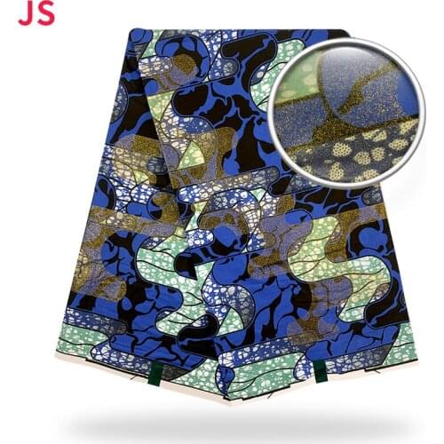 New African Grand Glitter Glam Wax Fabric green Print Ankara Pagne Wrap Tissu Cotton Material for Wedding Dress Party 6yards