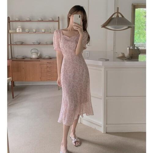 New Summer WomenS Dress 2021 Floral Print Dress Long Evening Female Vintage Maxi Party Beach Women Dresses Casual Light Prom