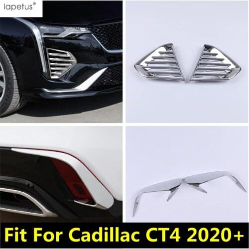 Lapetus Front / Rear Bumper Fog Lights Lamps Frame / Eyelid Eyebrow Strip Cover Trim ABS Exterior Kit For Cadillac CT4 2020 2021