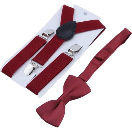 Adjustable Child Kid Elastic Suspender And Bow Tie Matching Tuxedo Y-Back Brace Belt for Boys Girls Children Costume Accessories