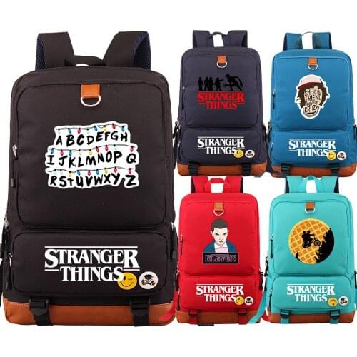 17" Stranger Things Backpack Rucksack Bag To the Moon Teenager Student Book School Bag travel Shoulder Laptop Bag