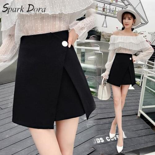 SparkDora Irregular Skirt: New Black White Skirt In Spring And Summer 2020 Short Skirt With Inside, Waist And Hip