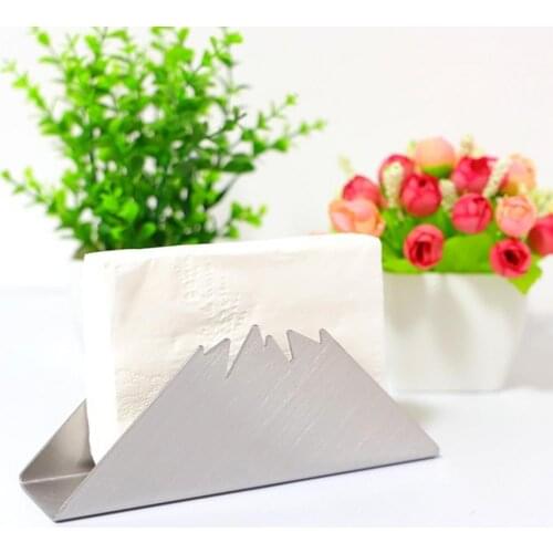 Tissue Holder Vintage Snow Mountain Shape Stainless Steel Rustless Tissue Storage Rack for Canteen