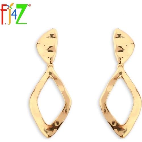F.J4Z Fashion Unusual Ladys Geometric Dangle Earrings Simple Stylish Good Quality Metal Earrings For Women Party Accessories