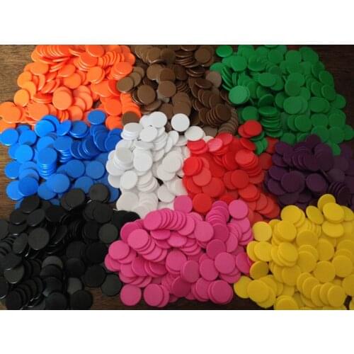 100 x 18mm New Plastic Counters Board Game Tiddlywinks Teaching Aid 4 Colors