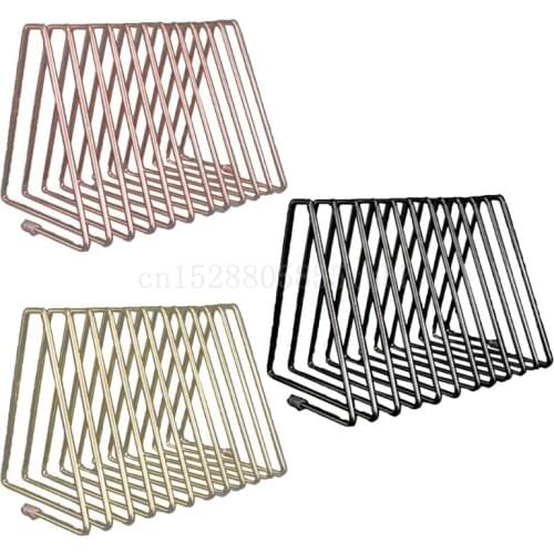 11 Grid Triangle File Storage Shelf Book Stand Retractable Nordic Wrought Iron File Storage Holder Organizer New